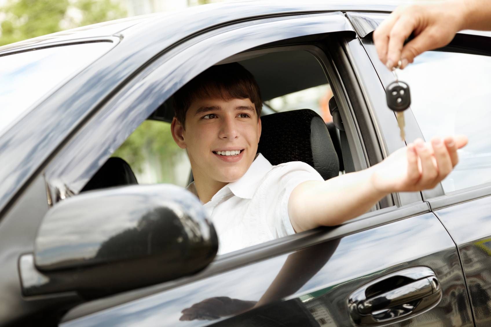 car rent or leasing concept, selective focus on eyes, special toned photo f/x